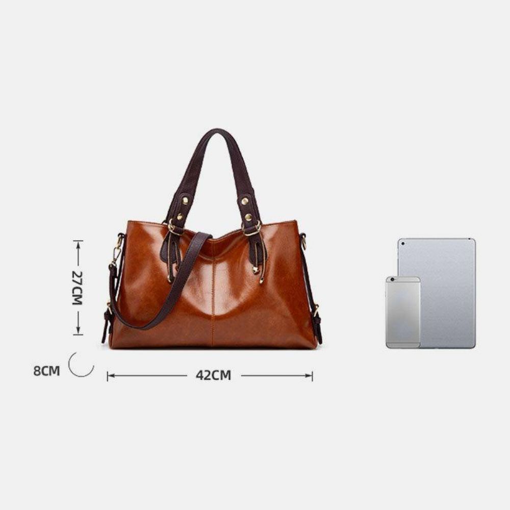 Vrouwen Kunstleer Retro Lychee Patroon Grote Capaciteit Handtas Schoudertas Crossbody Tas Tote