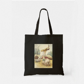 Vrouwen Polyester Cartoon Paddestoel Patroon Print Handtas Schoudertas Tote