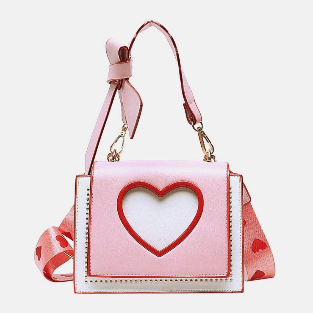 Vrouwen Valentijnsdag Hol Liefde Geborduurde Crossbody Tas Schoudertas Handtas