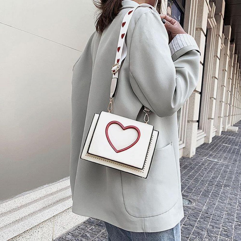 Vrouwen Valentijnsdag Hol Liefde Geborduurde Crossbody Tas Schoudertas Handtas