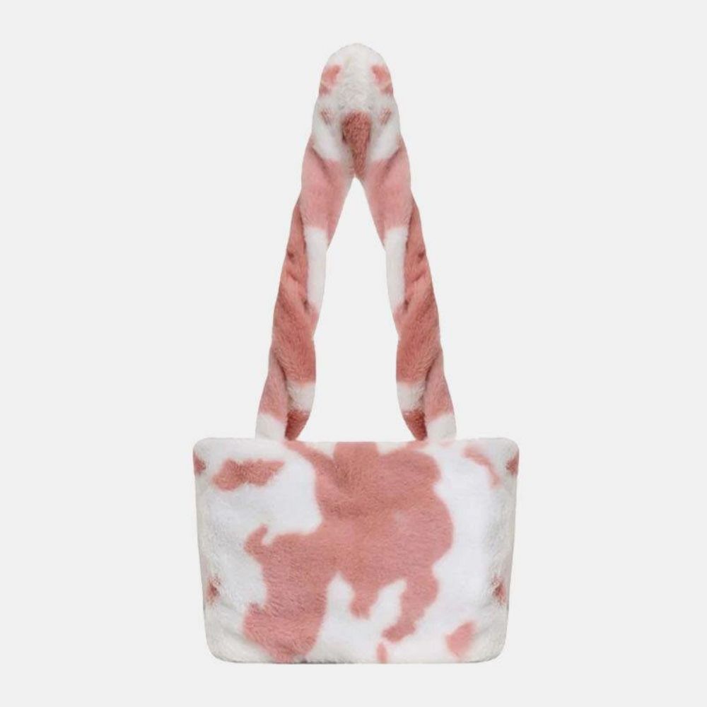 Vrouwen Vilt Tie-Dye Casual Mode Zachte Multi-Carry Handtas Schoudertas Crossbody Tas