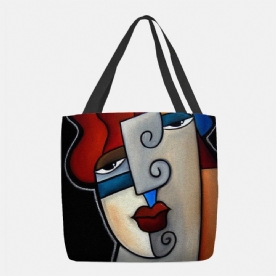 Vrouwen Voelde Picasso Stijl Multicolor Cartoon Figuur Print Handtas Schoudertas Tote