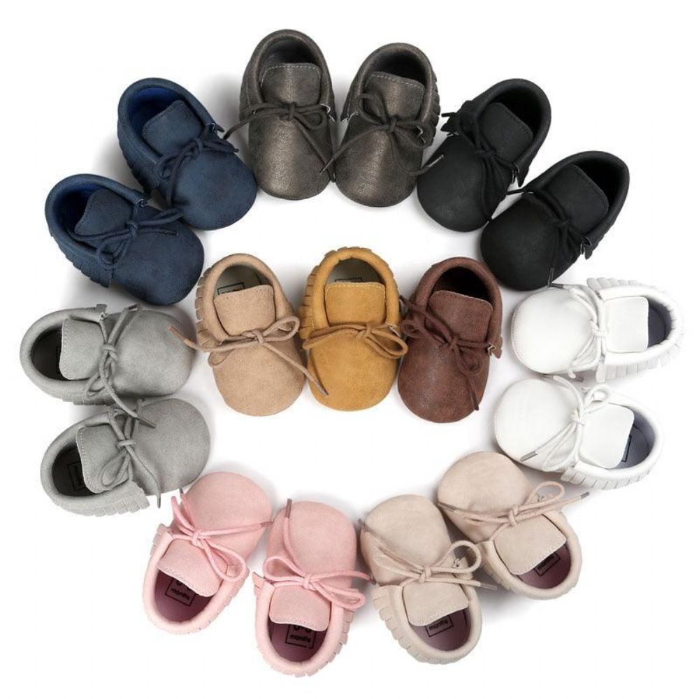 Leren Mocassins In Effen Kleur Baby'S