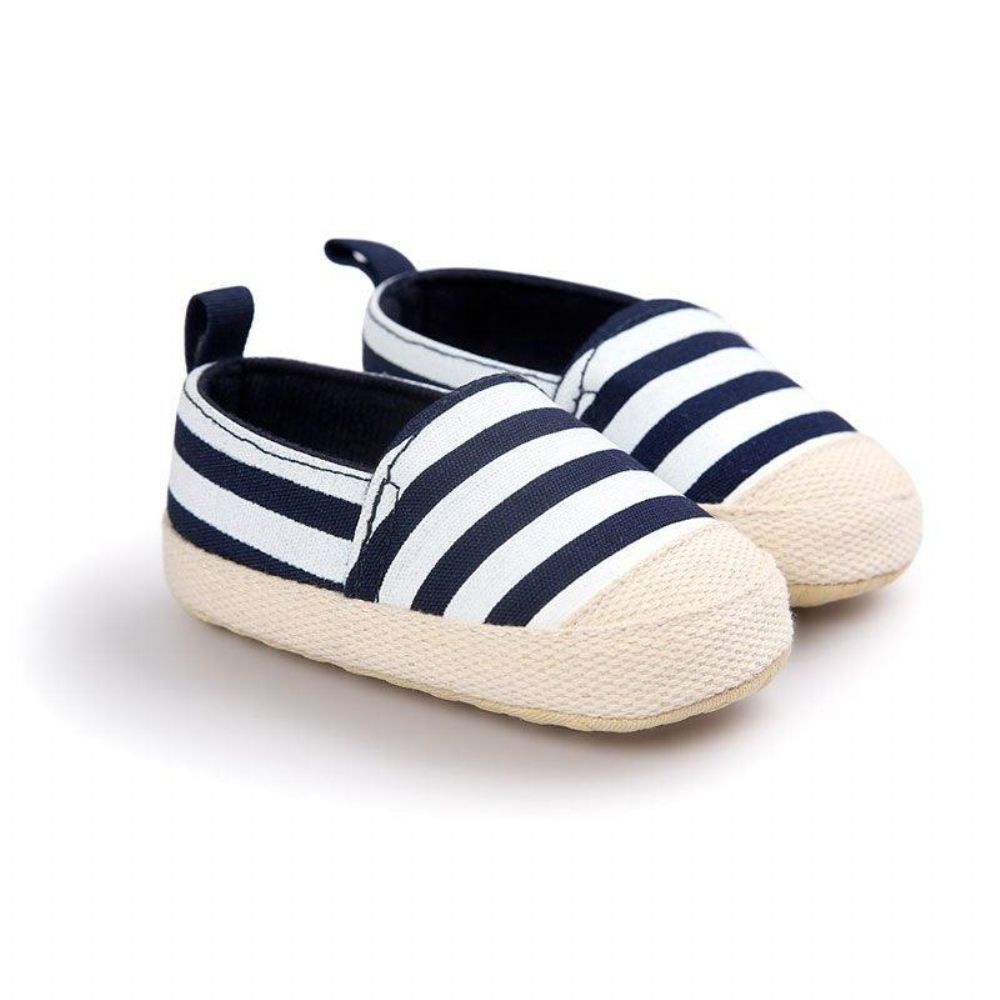 Zachte Gestreepte Katoenen Mocassins Baby'S