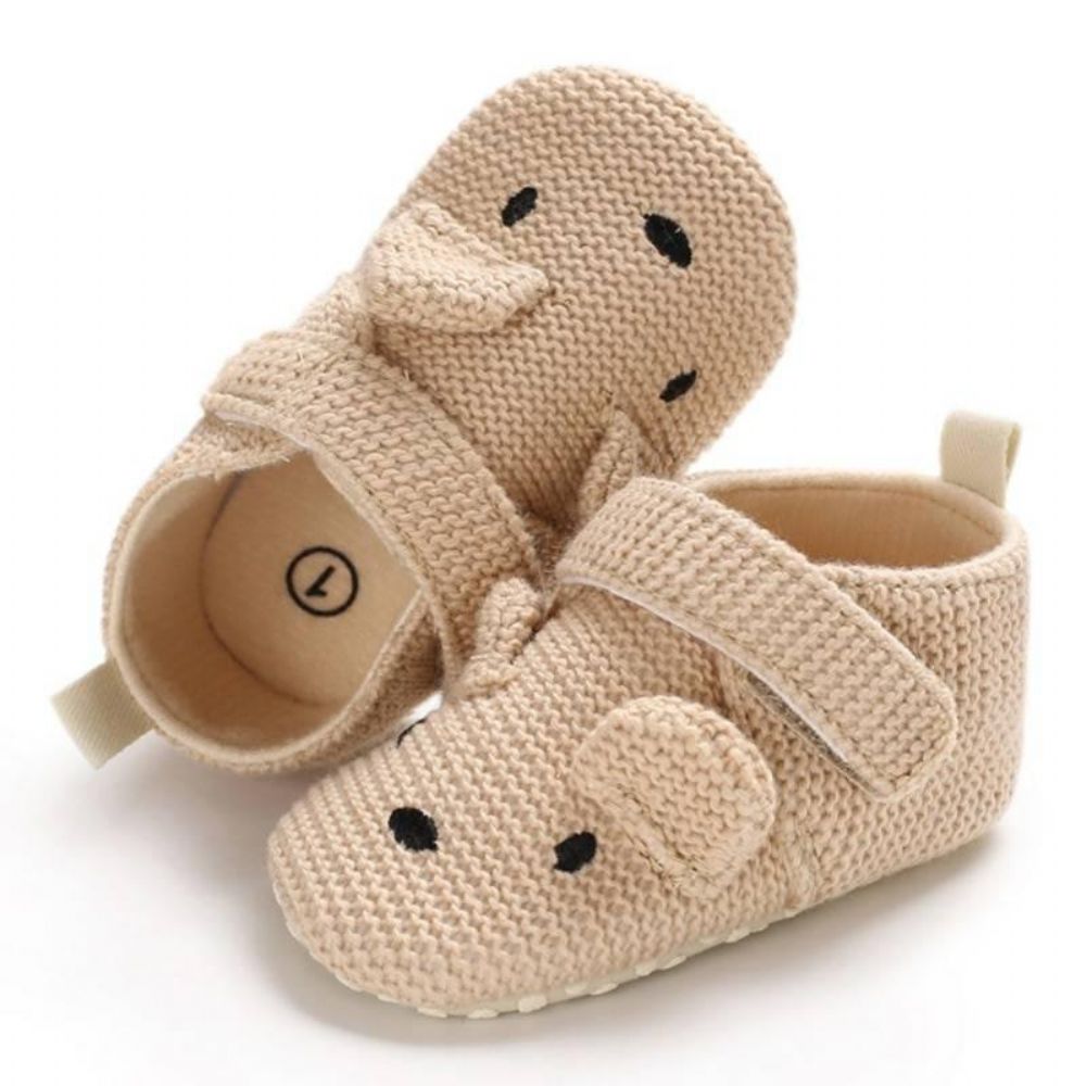 Zachte Katoenen Gebreide Eerste Loopschoenen Baby'S