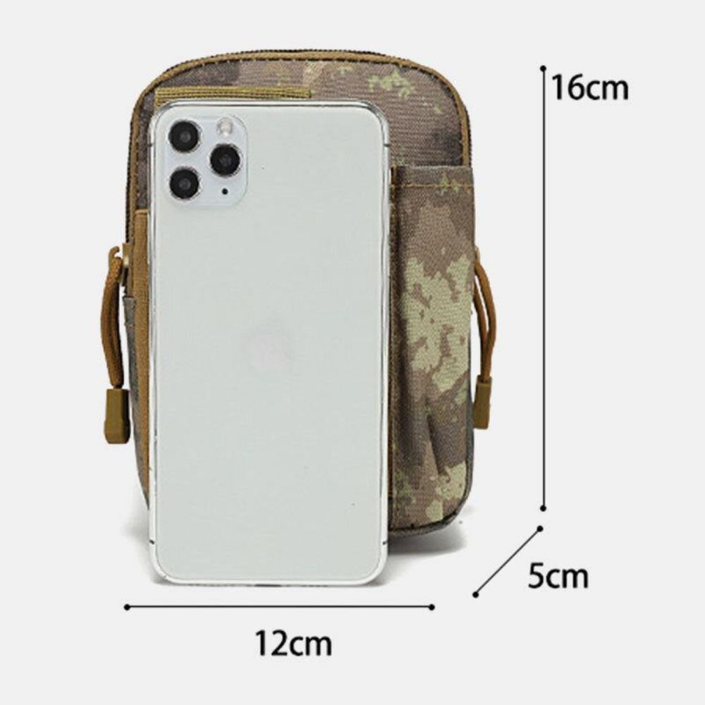 Mannen Camoufleert Grote Capaciteit Waterdichte 6 Inch Telefoontas Outdoor Sport Heuptas Tactische Tas