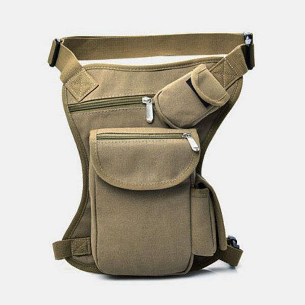 Mannen Canvas Camouflage Tactische Outdoor Multifunctionele Casual Reizen Sport Vistuig Tas Heuptas Beentas Rijden Fietsen