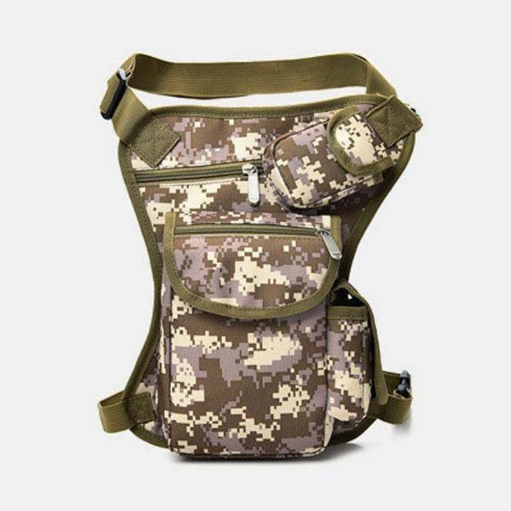 Mannen Canvas Camouflage Tactische Outdoor Multifunctionele Casual Reizen Sport Vistuig Tas Heuptas Beentas Rijden Fietsen