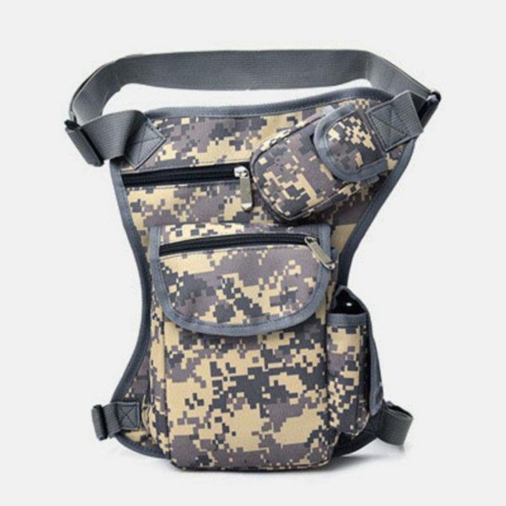 Mannen Canvas Camouflage Tactische Outdoor Multifunctionele Casual Reizen Sport Vistuig Tas Heuptas Beentas Rijden Fietsen