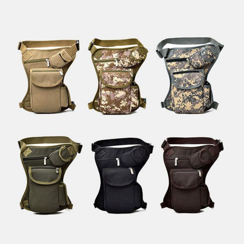 Mannen Canvas Camouflage Tactische Outdoor Multifunctionele Casual Reizen Sport Vistuig Tas Heuptas Beentas Rijden Fietsen