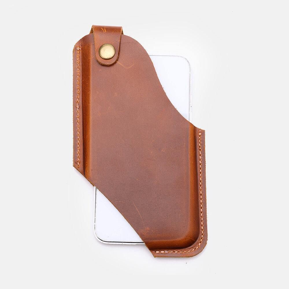 Mannen Lederen 4.7Inch ~ 6.5 Inch Telefoon Tas Heuptas Gemakkelijk Te Dragen Edc Tas Buiten