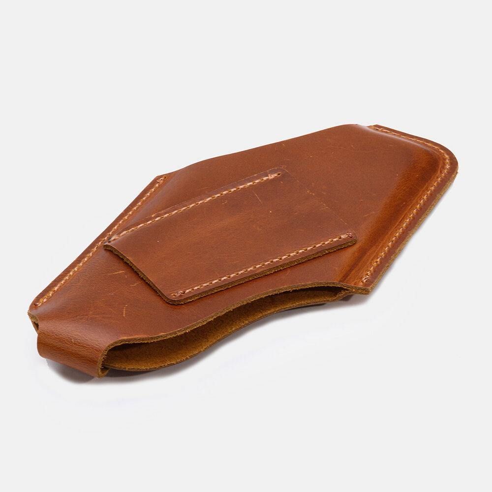 Mannen Lederen 4.7Inch ~ 6.5 Inch Telefoon Tas Heuptas Gemakkelijk Te Dragen Edc Tas Buiten