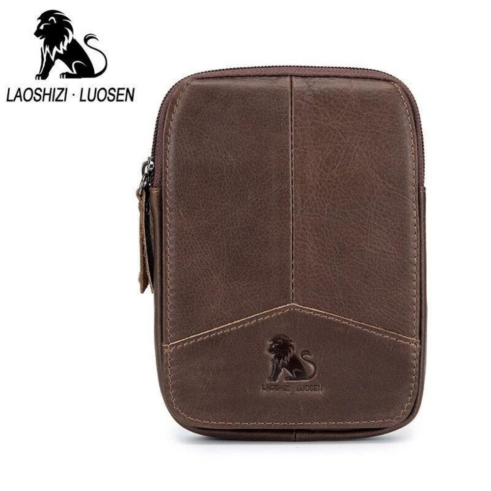 Mannen Lederen Retro Outdoor 6.5 Inch Telefoon Tas Riem Hand Gratis Heuptas