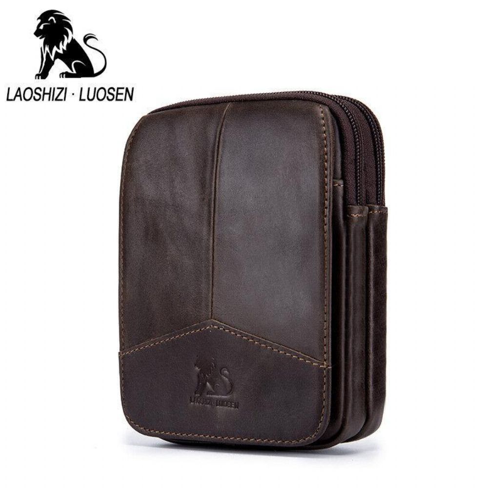 Mannen Lederen Retro Outdoor 6.5 Inch Telefoon Tas Riem Hand Gratis Heuptas