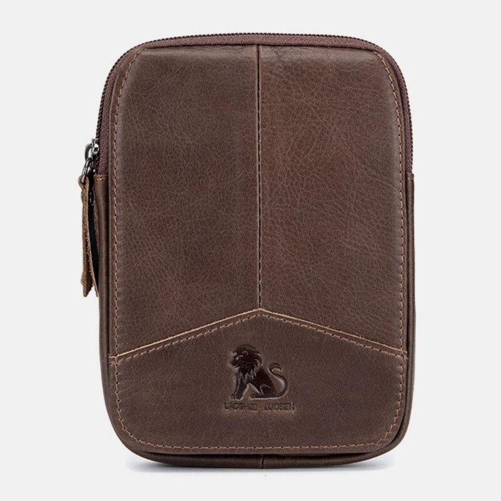 Mannen Lederen Retro Outdoor 6.5 Inch Telefoon Tas Riem Hand Gratis Heuptas