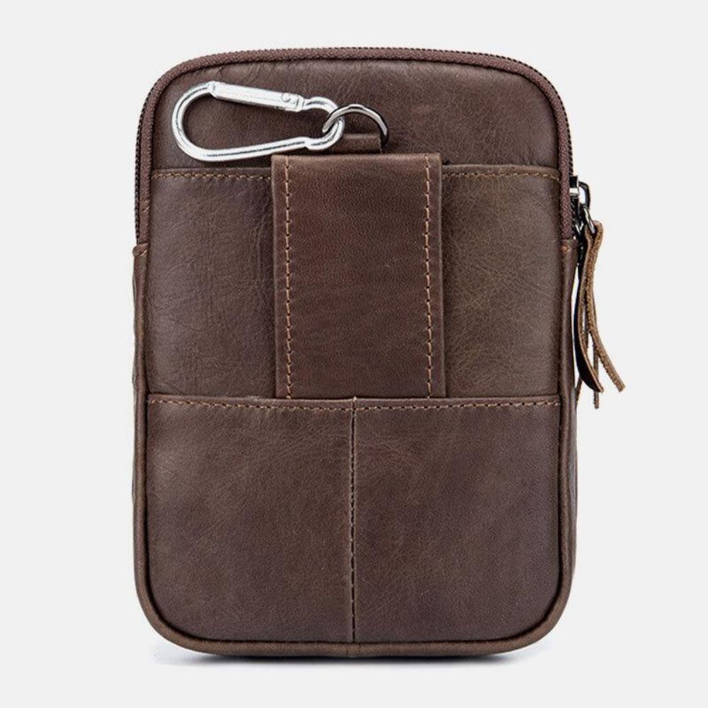 Mannen Lederen Retro Outdoor 6.5 Inch Telefoon Tas Riem Hand Gratis Heuptas