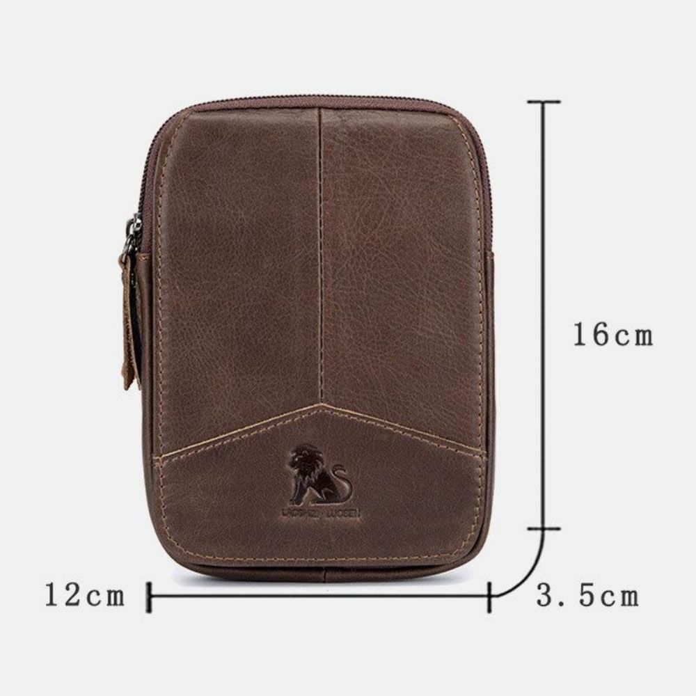 Mannen Lederen Retro Outdoor 6.5 Inch Telefoon Tas Riem Hand Gratis Heuptas