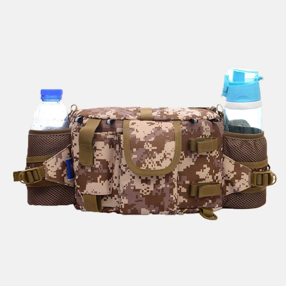 Mannen Nylon Camouflage Grote Capaciteit Multifunctionele Multi-Pocket Ademende Outdoor Vissen Tas Rugzak Heuptas