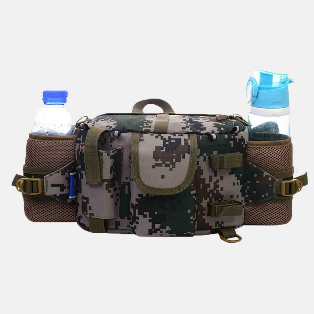 Mannen Nylon Camouflage Grote Capaciteit Multifunctionele Multi-Pocket Ademende Outdoor Vissen Tas Rugzak Heuptas