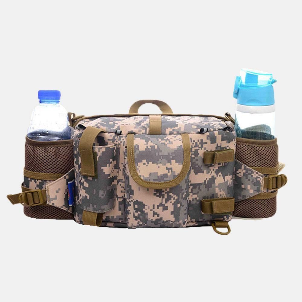 Mannen Nylon Camouflage Grote Capaciteit Multifunctionele Multi-Pocket Ademende Outdoor Vissen Tas Rugzak Heuptas