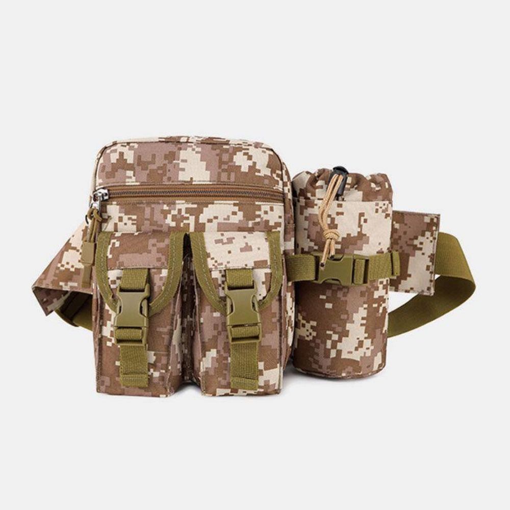 Mannen Nylon Camouflage Tactische Outdoor Multifunctionele Casual Sport Rijden Vistuig Tas Heuptas Waterfles Tas