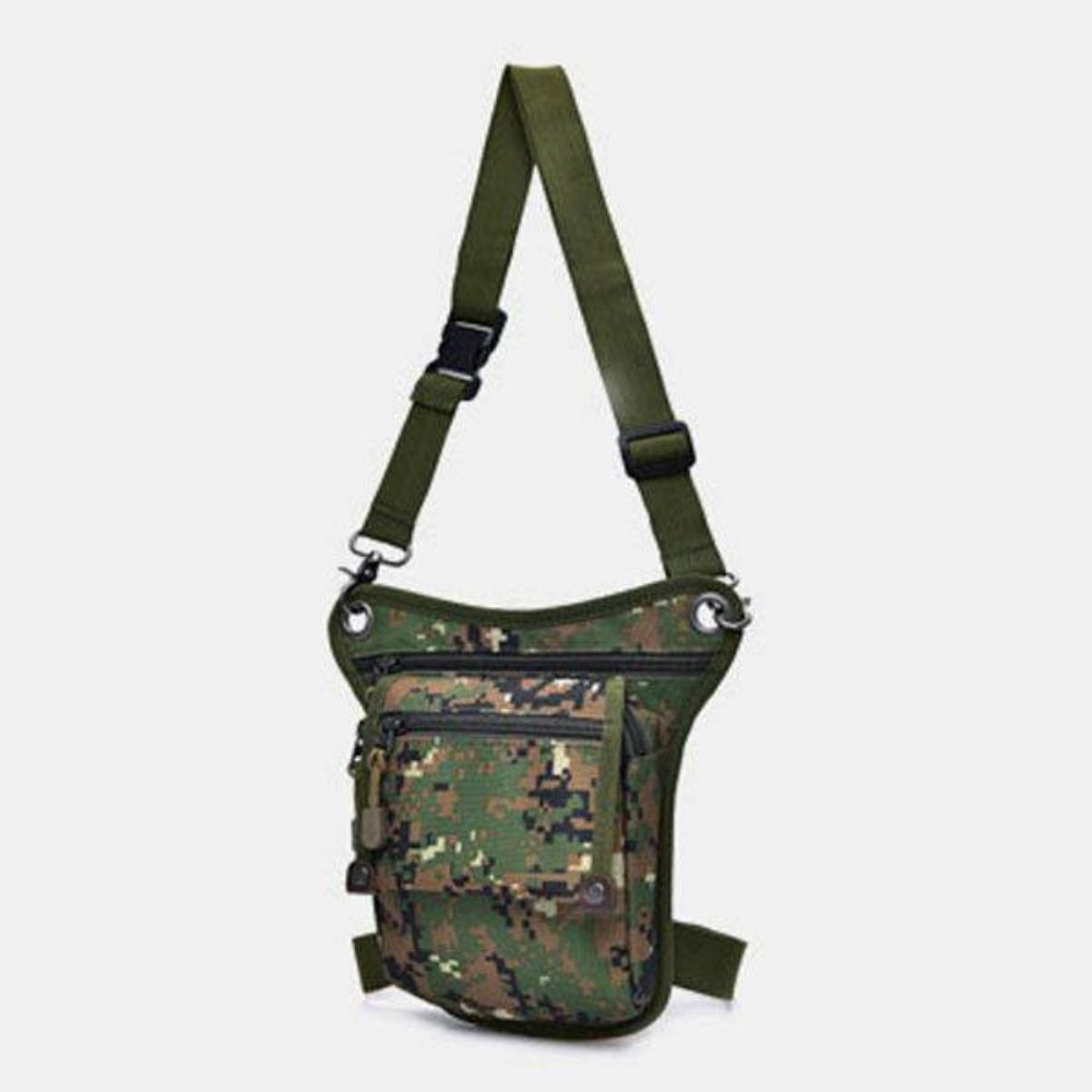 Mannen Nylon Camouflage Tactische Outdoor Sport Multifunctionele Waterdichte Heuptas Beenzak Schoudertas Paardrijden