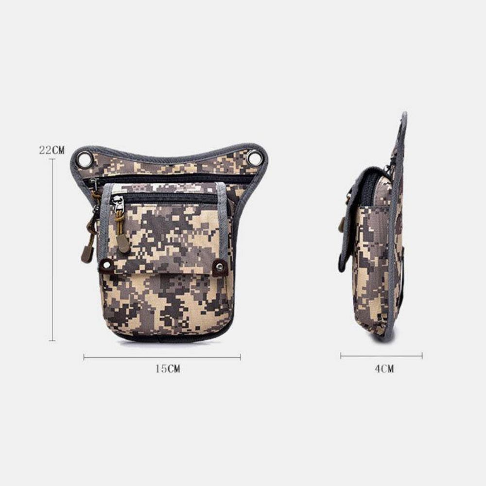 Mannen Nylon Camouflage Tactische Outdoor Sport Multifunctionele Waterdichte Heuptas Beenzak Schoudertas Paardrijden