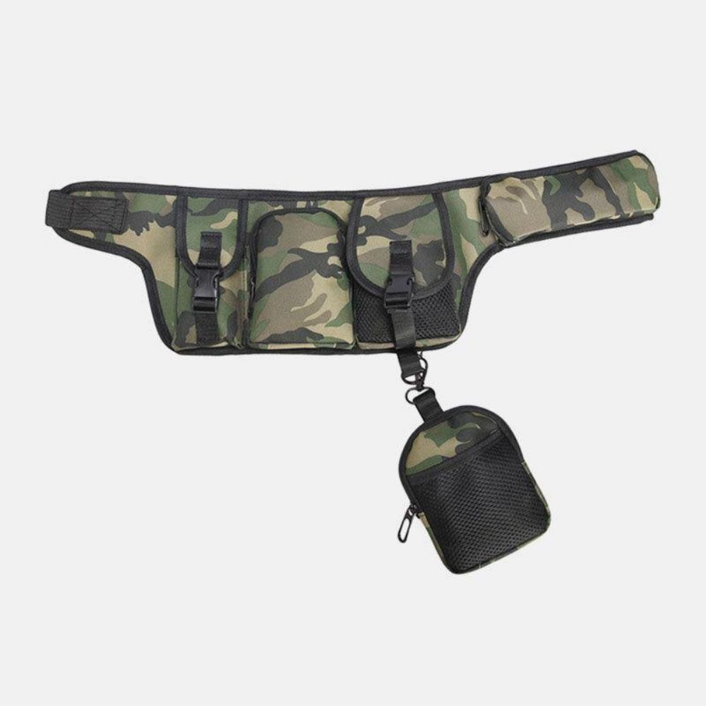 Unisex Hiphop-Stijl Camouflage Street Mode Outdoor Multi-Pocket Bullet Bag Heuptas Borsttas