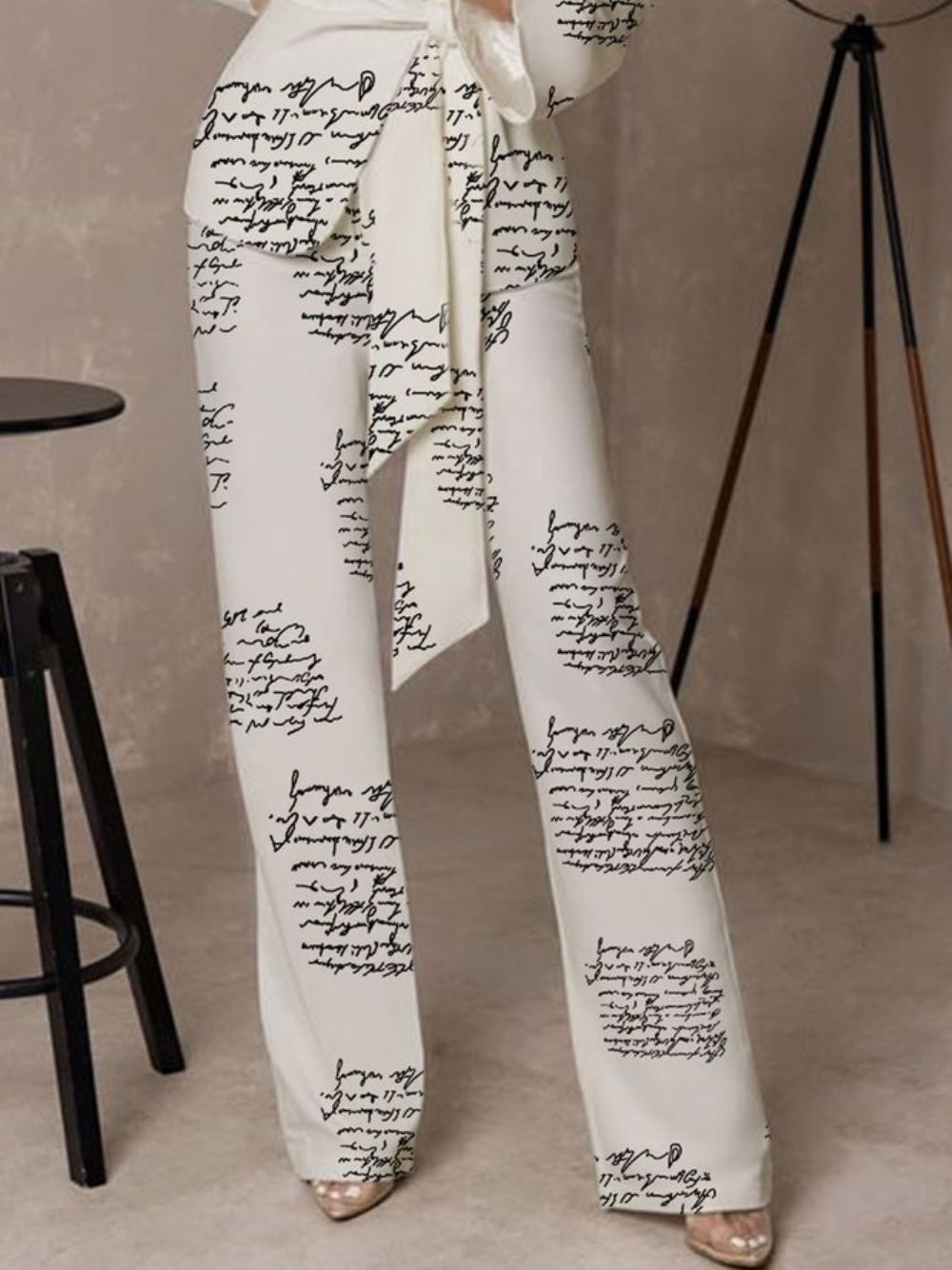 Dagelijkse Hoge Taille Tekst Letters Urban Mode Broek