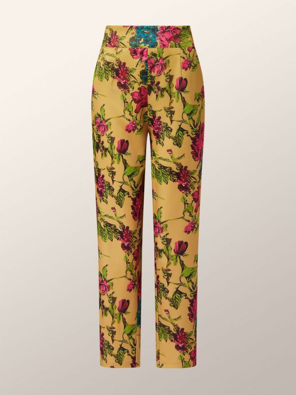 Elegante Bloemenmode Slanke Taps Toelopende Dagelijkse Broek