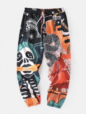 Grappige Casual Broek Heren Met Kleurrijke Cartoonprint