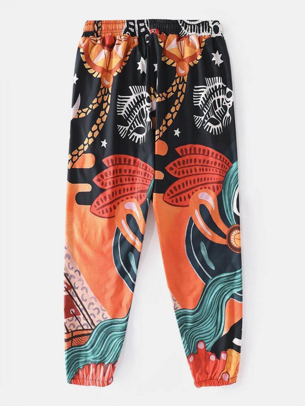 Grappige Casual Broek Heren Met Kleurrijke Cartoonprint