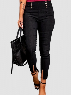 Herfst Hoge Elasticiteit H-Lijn Effen Dagelijkse Legging Slim Fit Broek