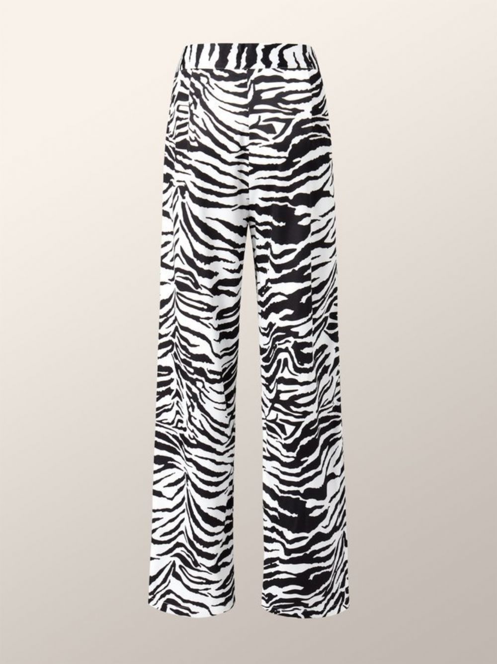 Lange Regular-Fit Broek Met Zebra Wijde Pijpen