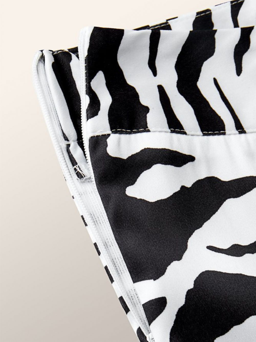 Lange Regular-Fit Broek Met Zebra Wijde Pijpen