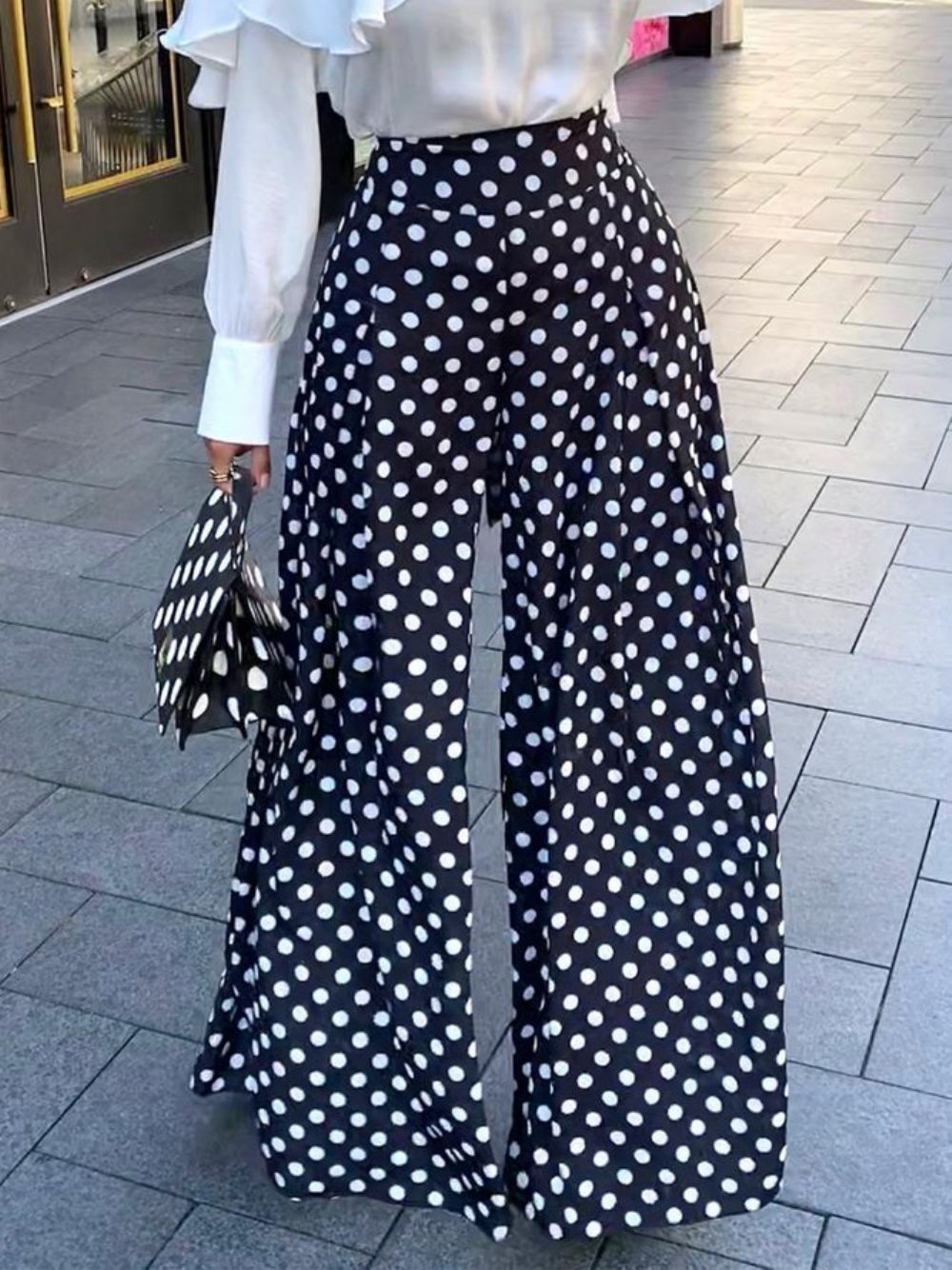 Modieuze Broek Met Normale Pasvorm Urban Polka Dots