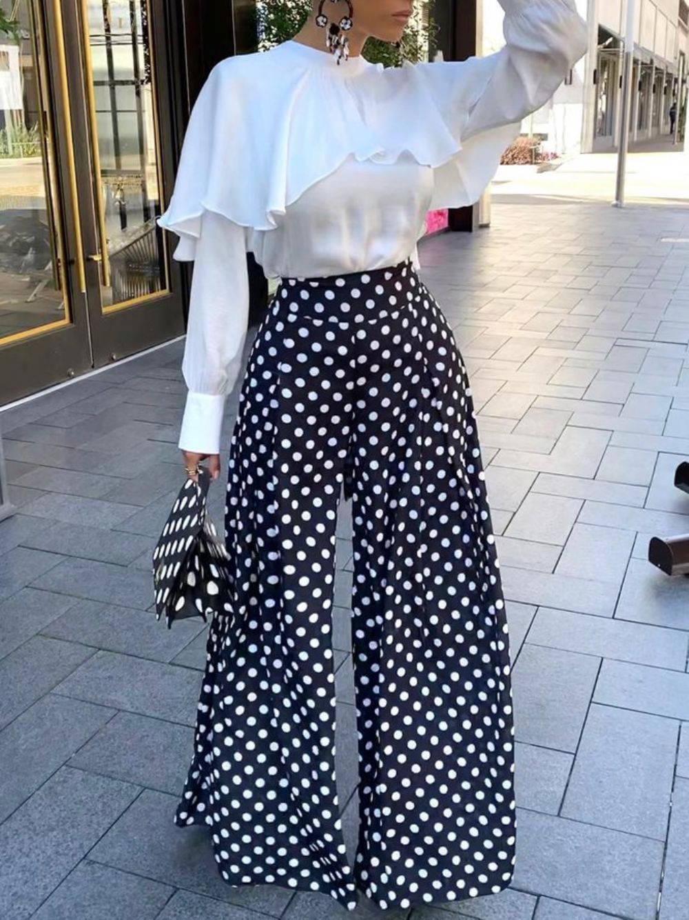 Modieuze Broek Met Normale Pasvorm Urban Polka Dots