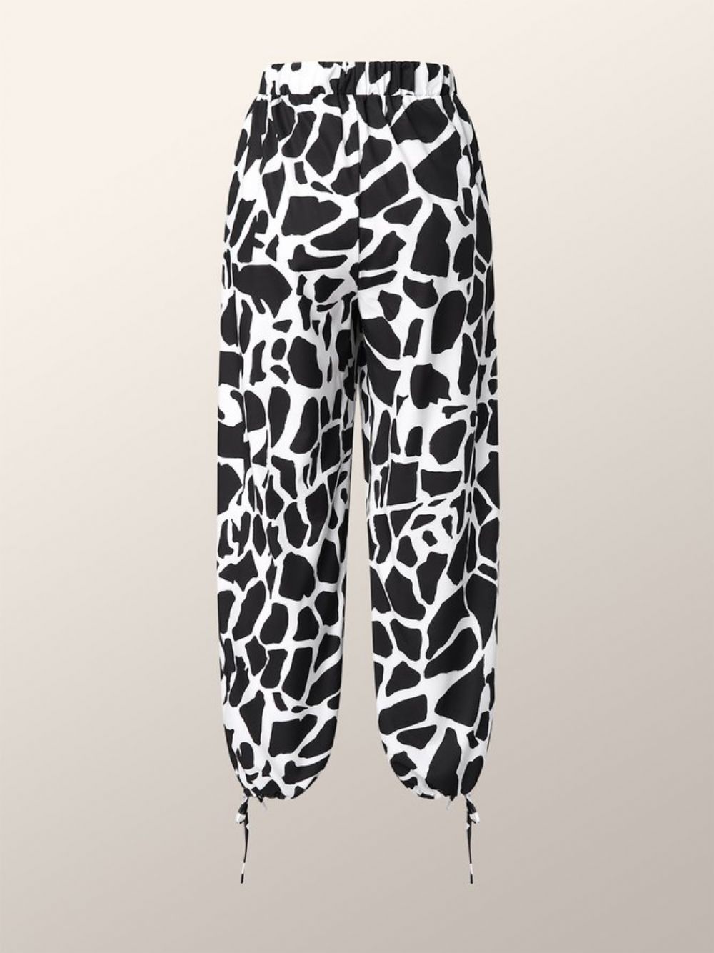 Regular Fit Elastische Taille Abstracte Broek