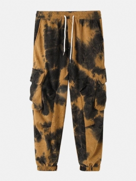 Tie-Dye-Joggingbroek Heren Met Meerdere Zakken Trekkoord In De Taille