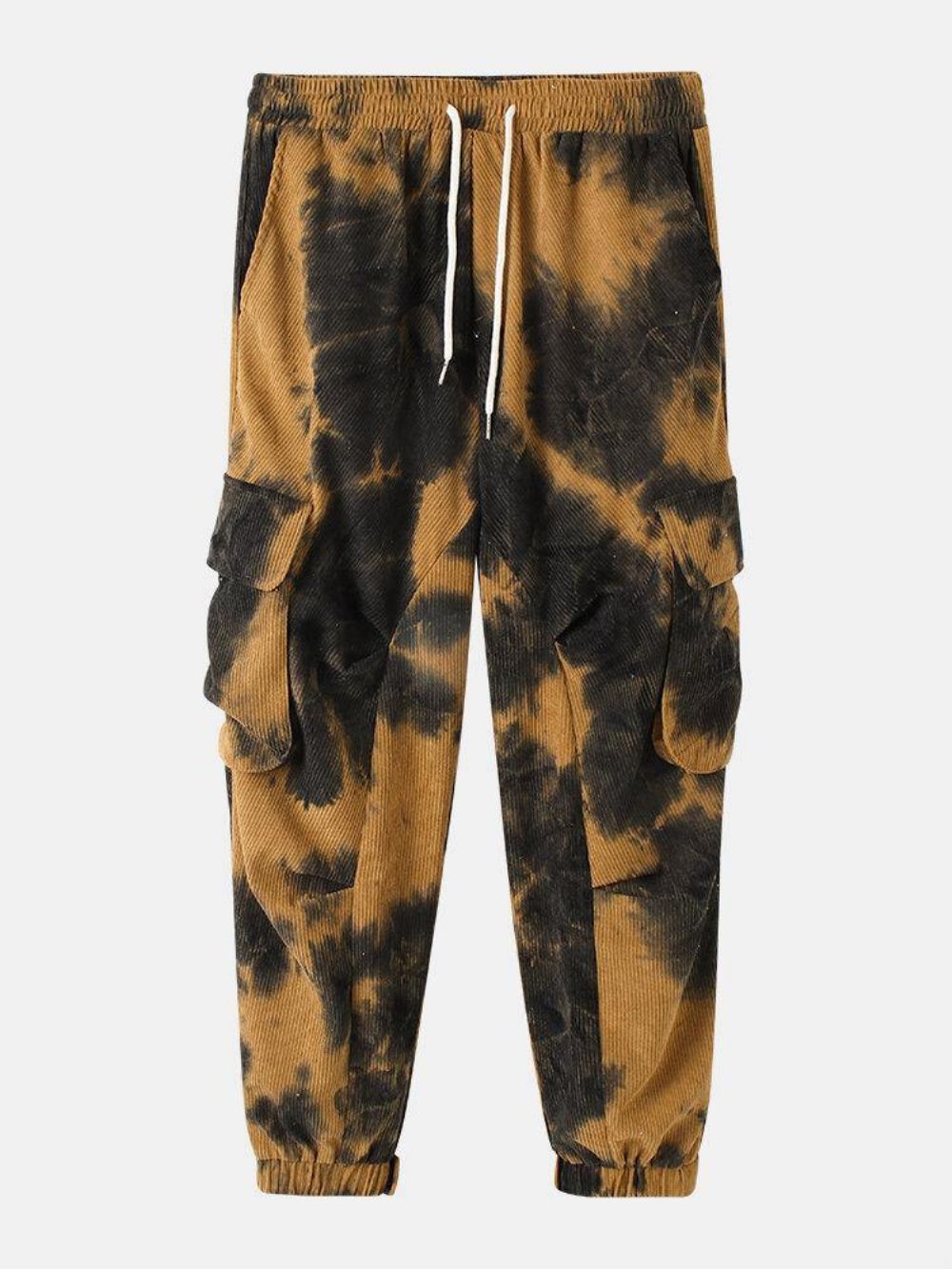 Tie-Dye-Joggingbroek Heren Met Meerdere Zakken Trekkoord In De Taille