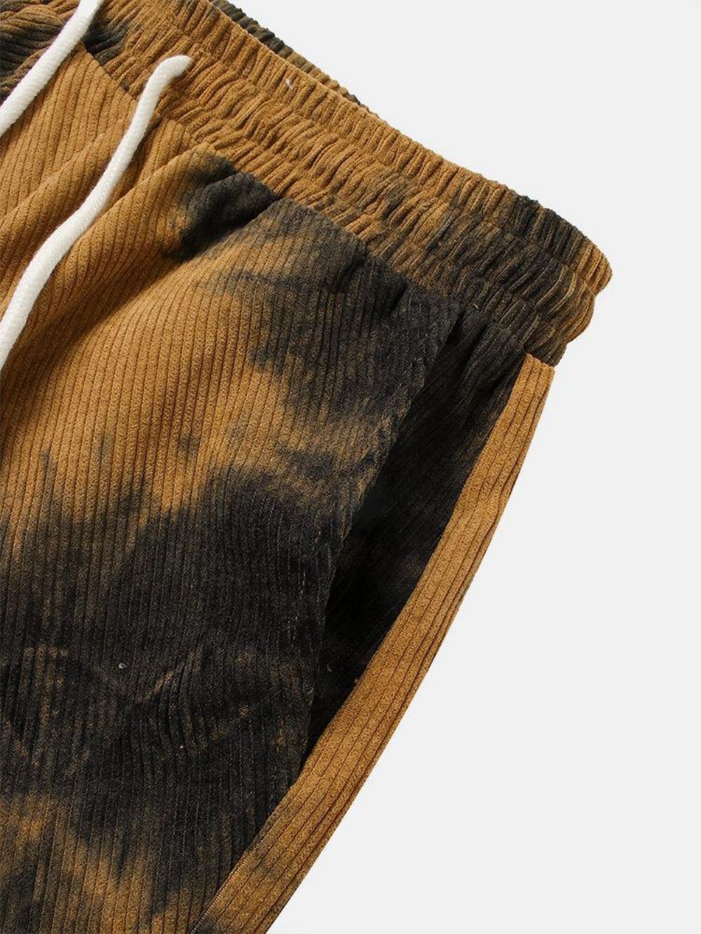 Tie-Dye-Joggingbroek Heren Met Meerdere Zakken Trekkoord In De Taille