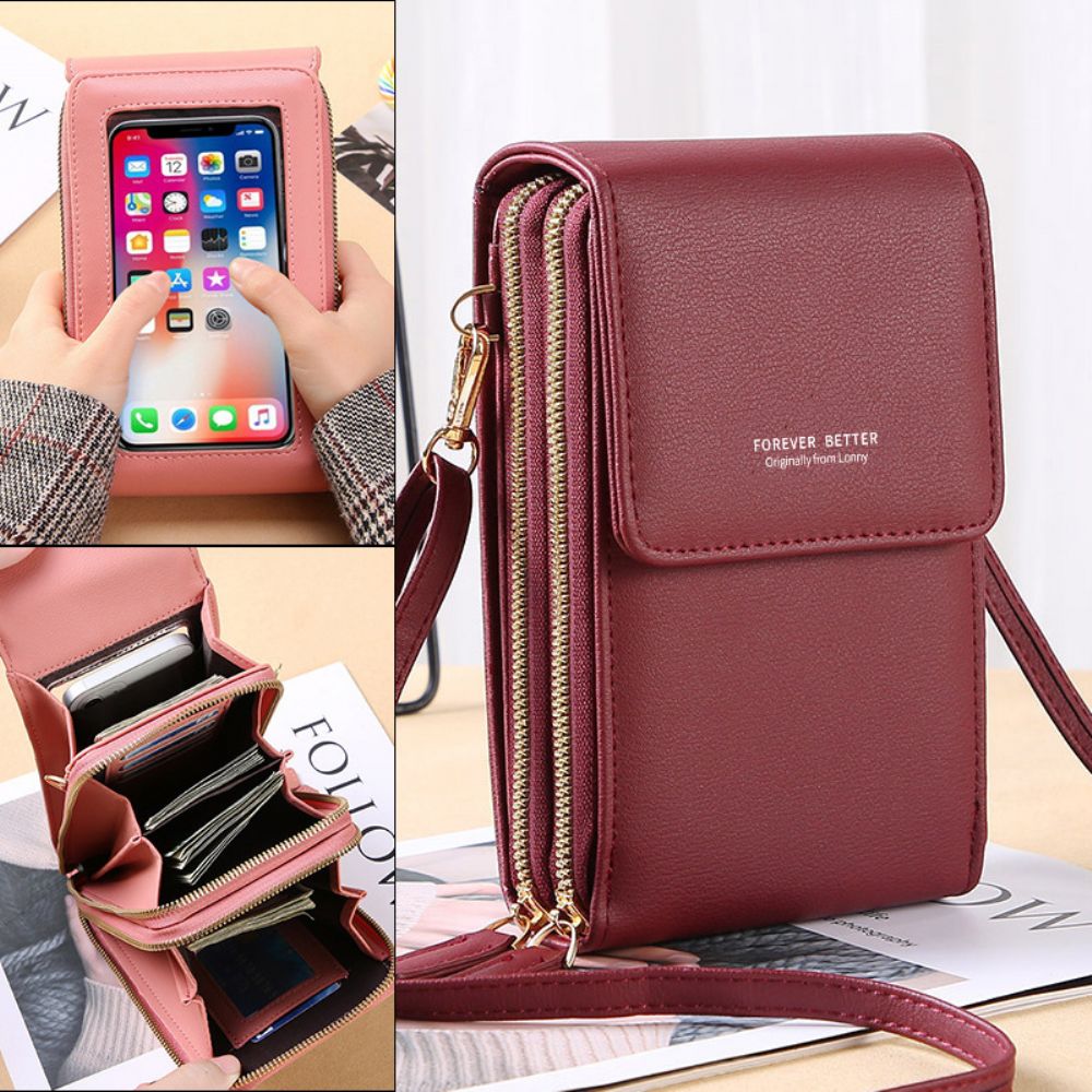 Dames 6.5 Inch Touchscreen Tas Rfid Clutch Bag Kaarttas Grote Capaciteit Multi-Pocket Crossbody Telefoontas