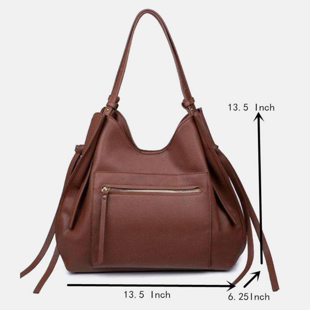 Dames Pu Lederen Anti-Diefstal Schoudertas Vintage Grote Capaciteit Crossbody Tas Handtas Tote