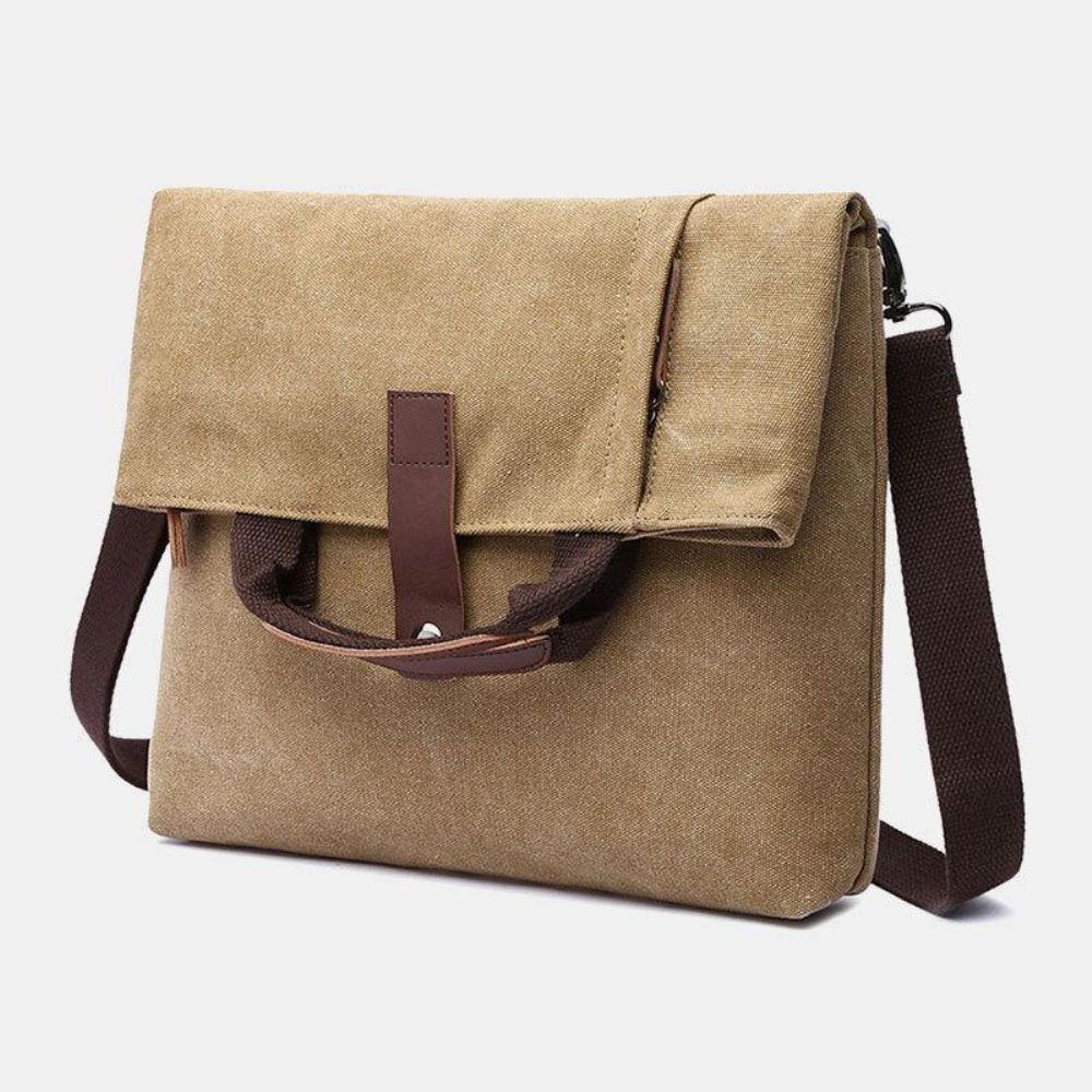 Heren Canvas Anti-Diefstal Waterbestendig Vintage Messenger Bag Schoudertas Crossbody Bag Handtas