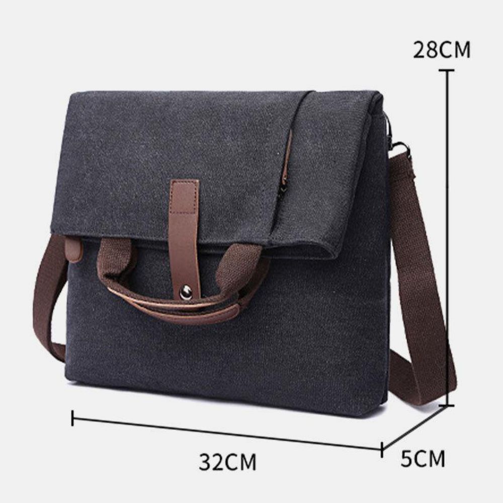 Heren Canvas Anti-Diefstal Waterbestendig Vintage Messenger Bag Schoudertas Crossbody Bag Handtas