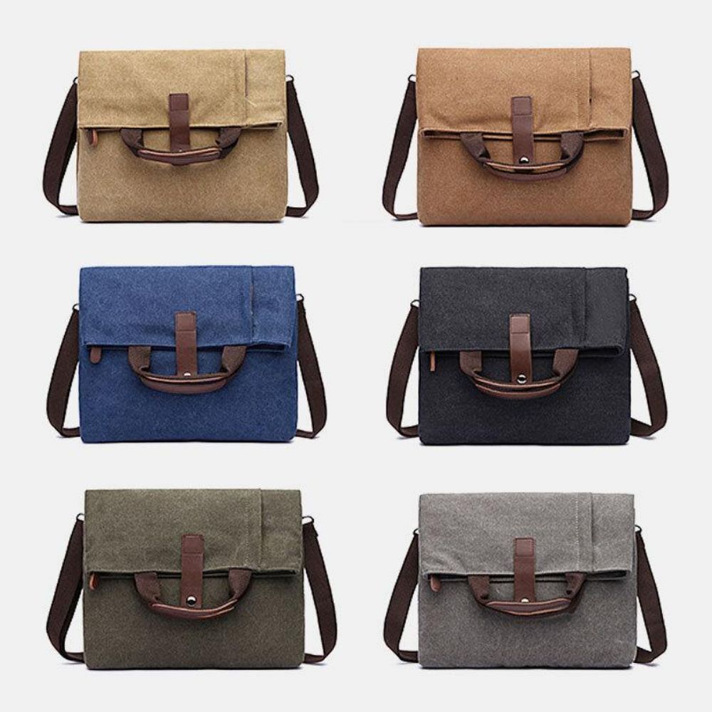 Heren Canvas Anti-Diefstal Waterbestendig Vintage Messenger Bag Schoudertas Crossbody Bag Handtas