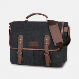 Heren Canvas Multi-Pocket Slijtvaste Vintage Zakelijke Messenger Bag Laptoptas Crossbody Tas Handtas