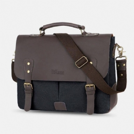 Mannen Canvas Grote Capaciteit Cover Rits Vintage Zakelijke Messenger Bag Laptoptas Crossbody Tas Handtas