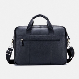 Mannen Echt Leer Grote Capaciteit 14 Inch Multifunctionele Aktetas Laptop Messenger Bag Crossbody Tassen Handtas