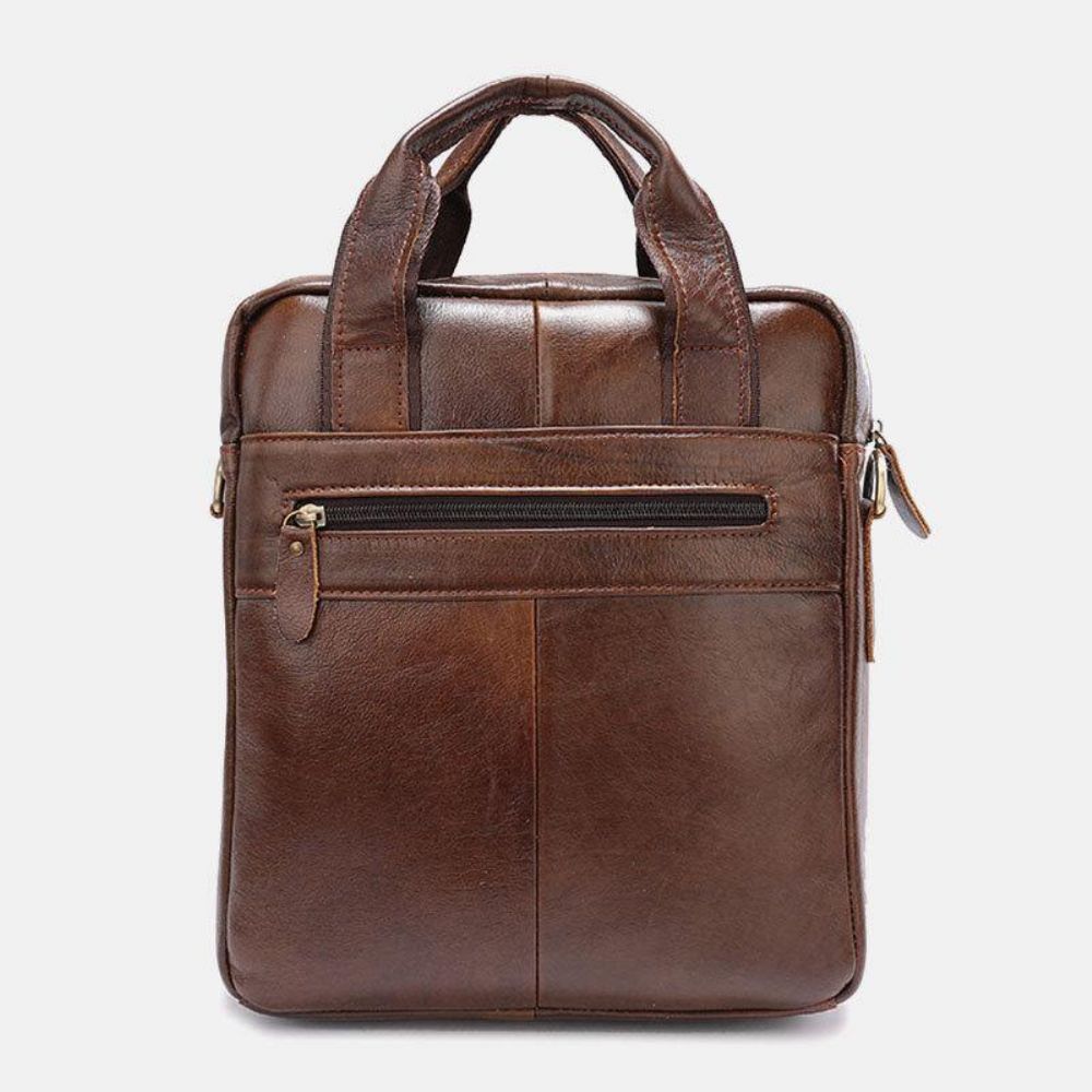 Mannen Echt Leer Grote Capaciteit Anti-Diefstal Vintage 6.5 Inch Telefoon Tas Messenger Aktetas Schoudertas Crossbody Tas Handtas